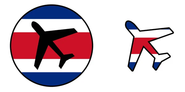 Флаг страны - Самолет изолирован - Коста-Рика — стоковое фото