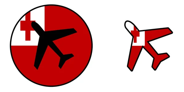 Ulus Bayrak - uçak izole - Tonga — Stok fotoğraf