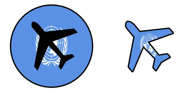 Bandera de la nación - Avión aislado - Naciones Unidas — Foto de Stock