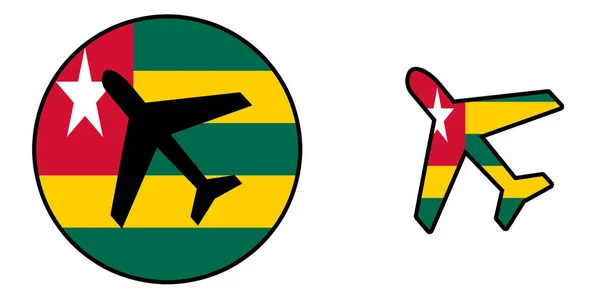 Nation flag - Airplane isolated - Togo — Stock Photo, Image