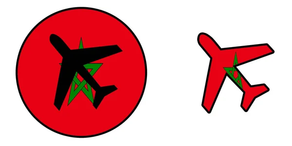 Národní vlajka - letadlo, samostatný - Maroko — Stock fotografie