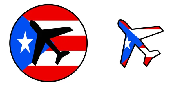 Έθνος σημαία - απομονωμένος αεροπλάνο - Πουέρτο Ρίκο — Φωτογραφία Αρχείου