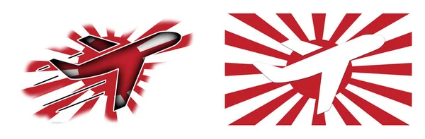 ธงชาติ - เครื่องบินโดดเดี่ยว - ญี่ปุ่น — ภาพถ่ายสต็อก