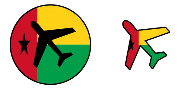国旗-飞机分离-几内亚比绍 — 图库照片