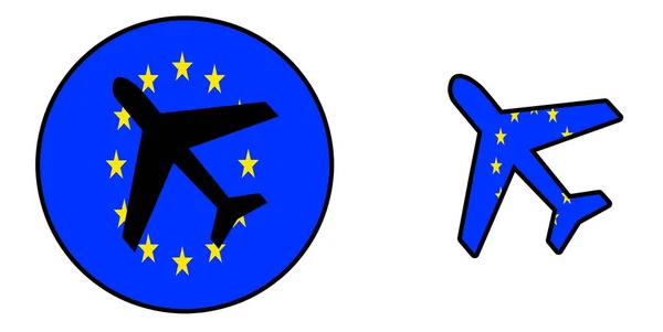 Bandera de la nación - Avión aislado - Unión Europea —  Fotos de Stock
