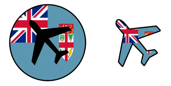 国旗-飞机分离-斐济 — 图库照片