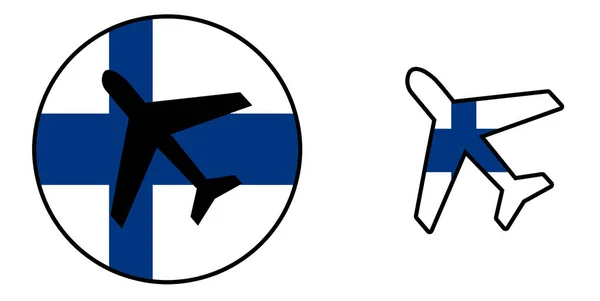 Flaga kraju - samolot na białym - Finlandia — Zdjęcie stockowe