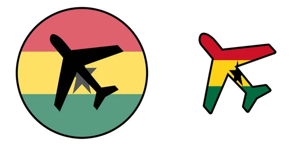 Bandiera nazionale - Aereo isolato - Ghana — Foto Stock