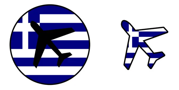 国旗-飞机分离-希腊 — 图库照片