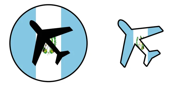 Прапор нації - літак ізольовані - Гватемала — стокове фото