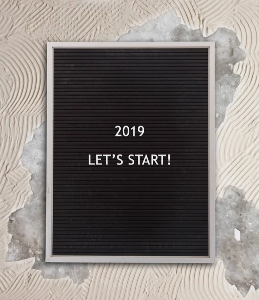Placa de menu muito antiga - Ano Novo - 2019 — Fotografia de Stock