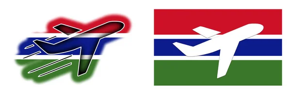 Bandera de la nación - Avión aislado - Gambia —  Fotos de Stock
