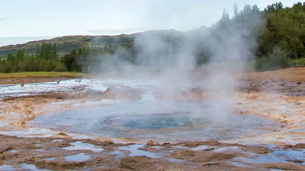 Το διάσημο Θερμοπίδακας Strokkur - Ισλανδία - Φράζω — Φωτογραφία Αρχείου