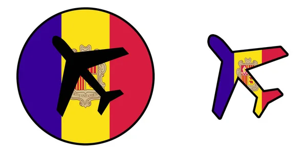 Флаг страны - Самолет изолирован - Андорра — стоковое фото