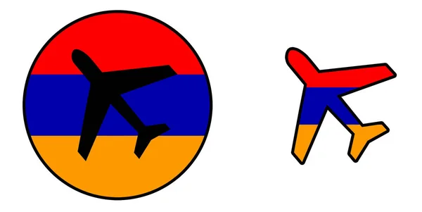 Vlag van de natie - vliegtuig geïsoleerd - Armenië — Stockfoto