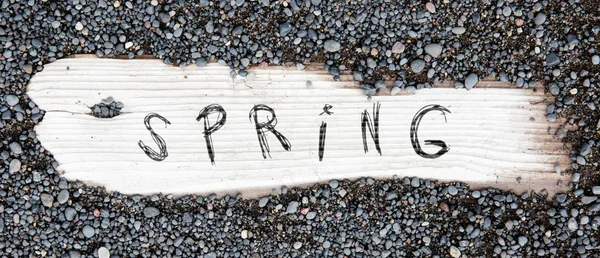 Sand on planked wood - Spring — Stock Photo, Image