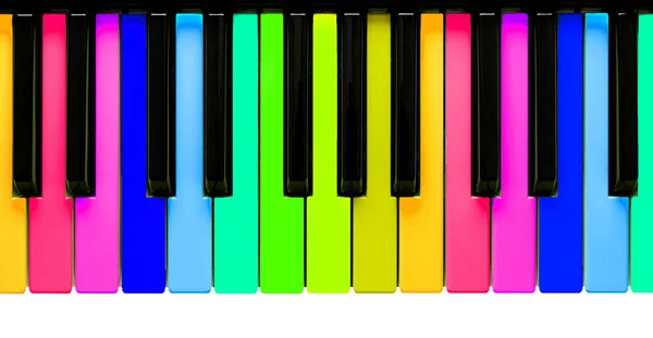 Tasti per pianoforte arcobaleno — Foto Stock