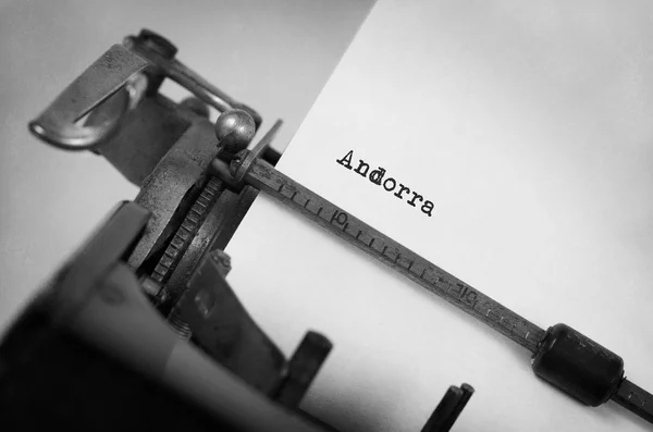 Starý psací stroj - Andorra — Stock fotografie