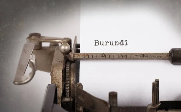 Alte Schreibmaschine - burundi — Stockfoto