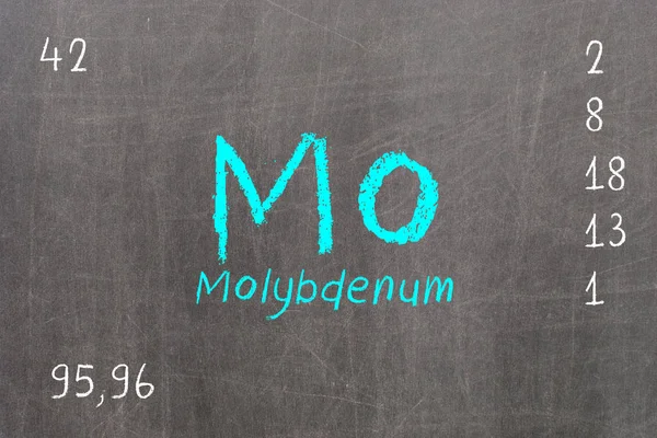 Isolated blackboard with periodic table, Molybdenum — Stock Photo, Image