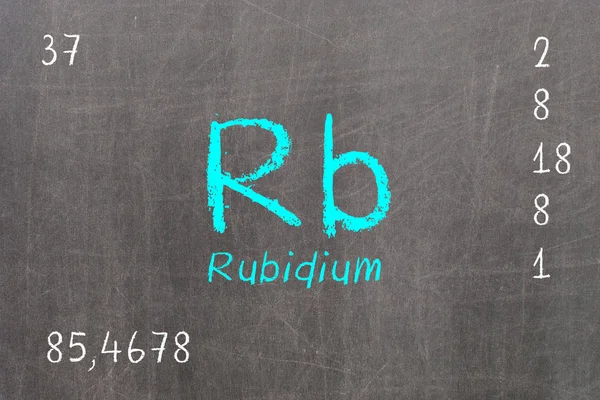 Geïsoleerde schoolbord met periodieke tabel, rubidium — Stockfoto