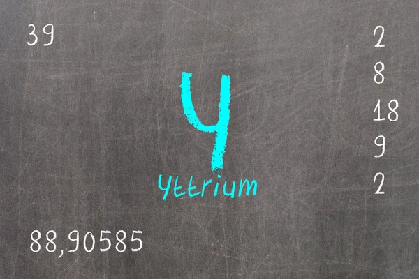 Isolierte Tafel mit Periodensystem, Yttrium — Stockfoto