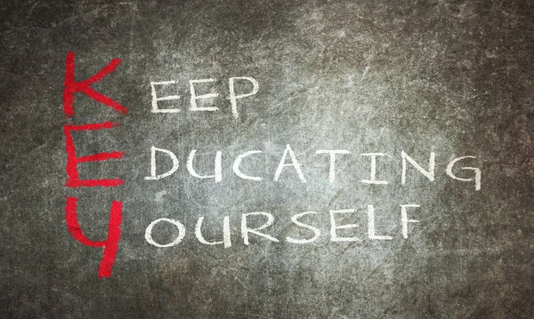 Chalk drawing - Keep educating yourself — Stock Photo, Image