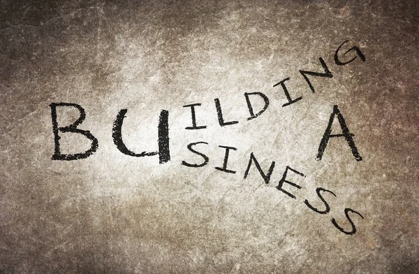 Budování podnikání, napsané na tabuli — Stock fotografie