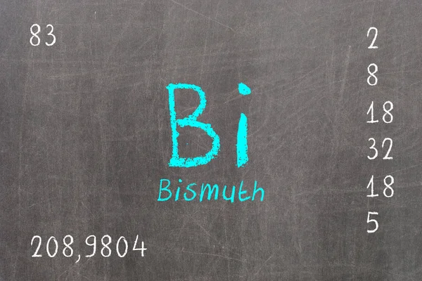 Isolated blackboard with periodic table, Bismuth — Stock Photo, Image