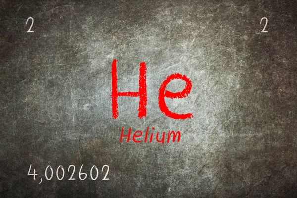 Isolated blackboard with periodic table, Helium — Stock Photo, Image