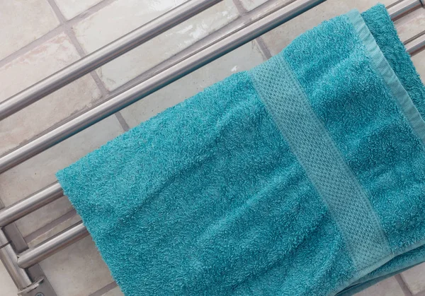Towel rack in a modern bathroom — Stock Photo, Image