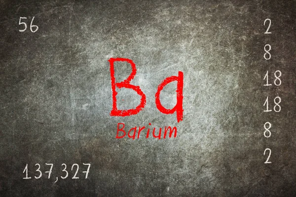 Isolated blackboard with periodic table, Barium — Stock Photo, Image