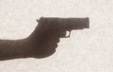 Siluet şeffaf kağıt arkasında