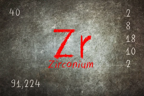 주기율표와 격리 된 칠판 지르코늄 — 스톡 사진
