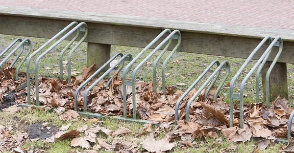 Bike rack in front of a school