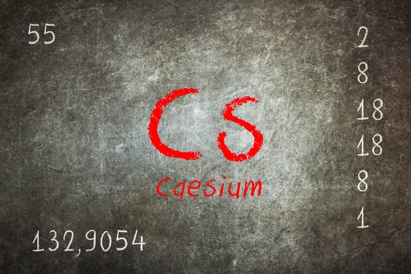 Isolated blackboard with periodic table, Caesium — Stock Photo, Image