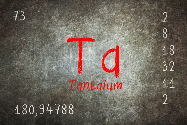 Isolated blackboard with periodic table, Tantalum — Stock Photo, Image