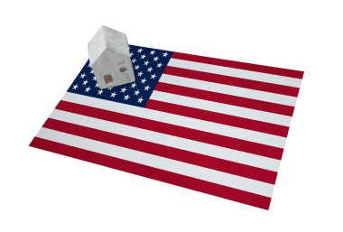 Bir bayrak - ABD üzerinde küçük ev