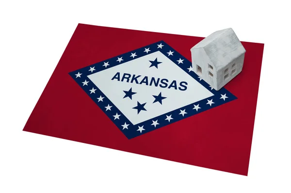 Small house on a flag - Arkansas — Stock Photo, Image