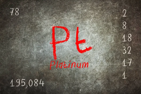 Isolated blackboard with periodic table, Platinum — Stock Photo, Image