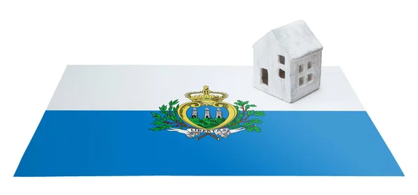 Small house on a flag - San Marino — Stock Photo, Image
