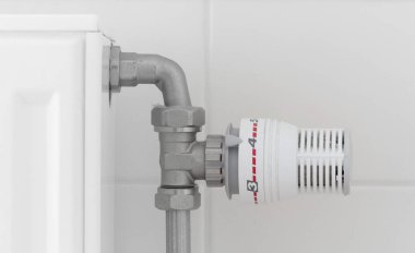 Radyatör, kullanılan ve tozlu Isıtma sıcaklık topuzu