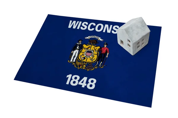 Lille hus på et flag - Wisconsin - Stock-foto