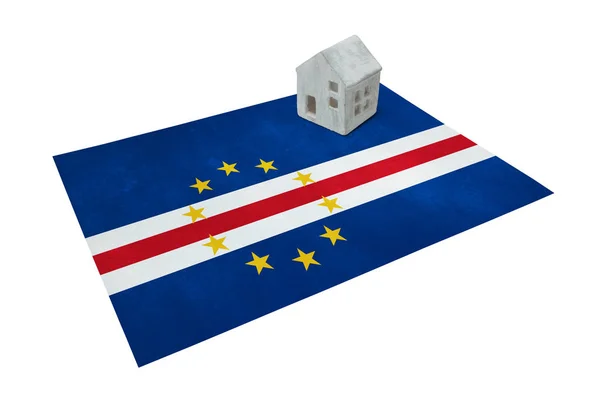 Small house on a flag - Cape Verde — Stock Photo, Image