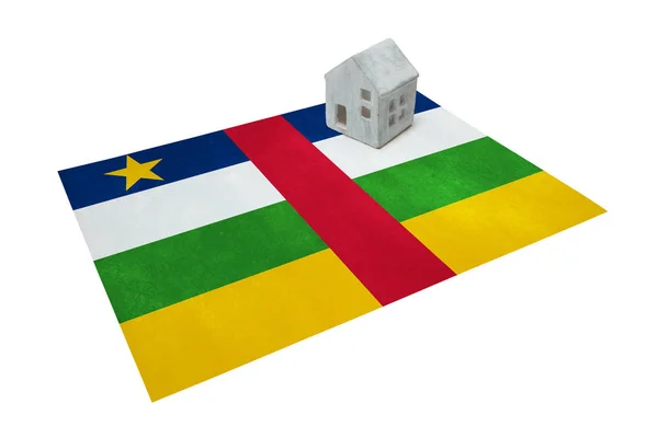 Small house on a flag - Central African Republic — Stock Photo, Image