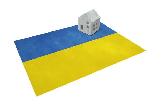Huisje op een vlag - Oekraïne — Stockfoto