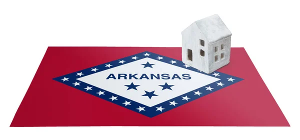 Small house on a flag - Arkansas — Stock Photo, Image