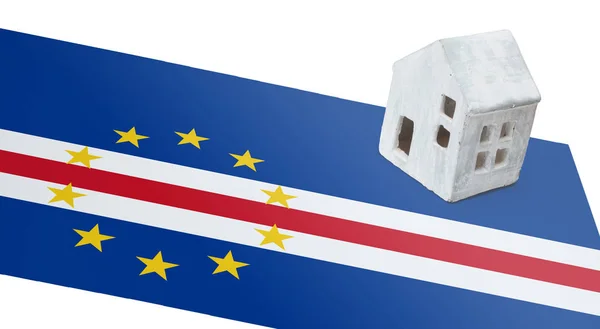 Small house on a flag - Cape Verde — Stock Photo, Image