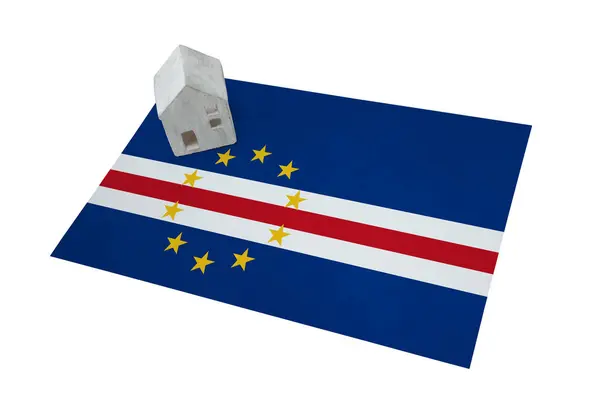 Small house on a flag - Cape Verde — Stock Photo, Image