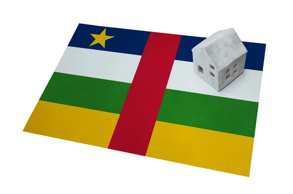 Small house on a flag - Central African Republic — Stock Photo, Image